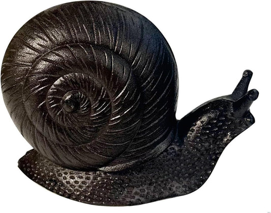 Cast Iron Snail Sculpture (8.1" Tall) - Rust Brown Unique Garden and Indoor/Outdoor Decorative Ornament Statue HC8431