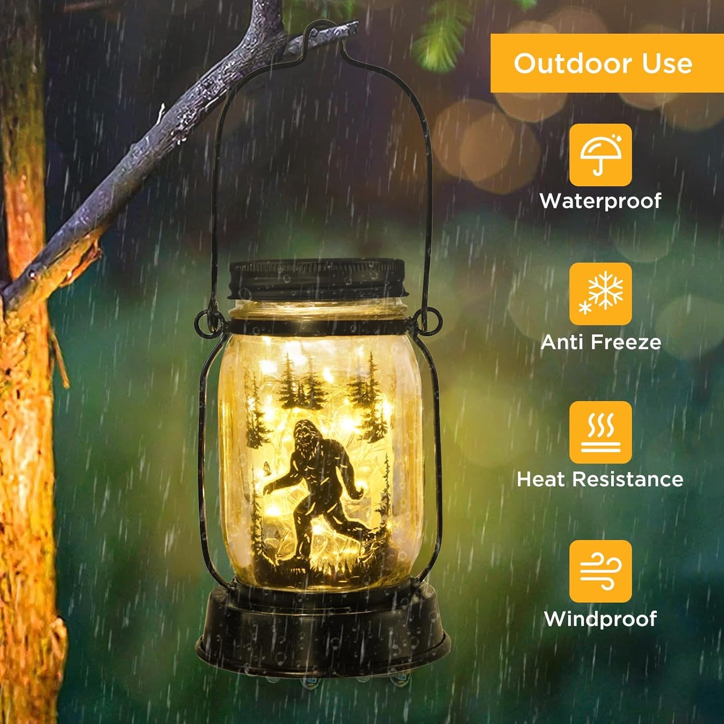 Bigfoot Gifts for Women/Men Bigfoot Solar Lanterns Mom Grandma Birthday Present Lantern Memorial Lights Solar Garden Decoration Outside for Yard, Patio,Backyard,Porch Torches