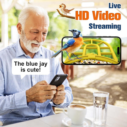 PeckCam® Bird Feeder with Camera with AI Identify 10000+ Birds Species, 3 Solar Panels, 2K Live View, Instant Arrival Alerts, Smart Bird House with Cam, Gift for Bird Lovers