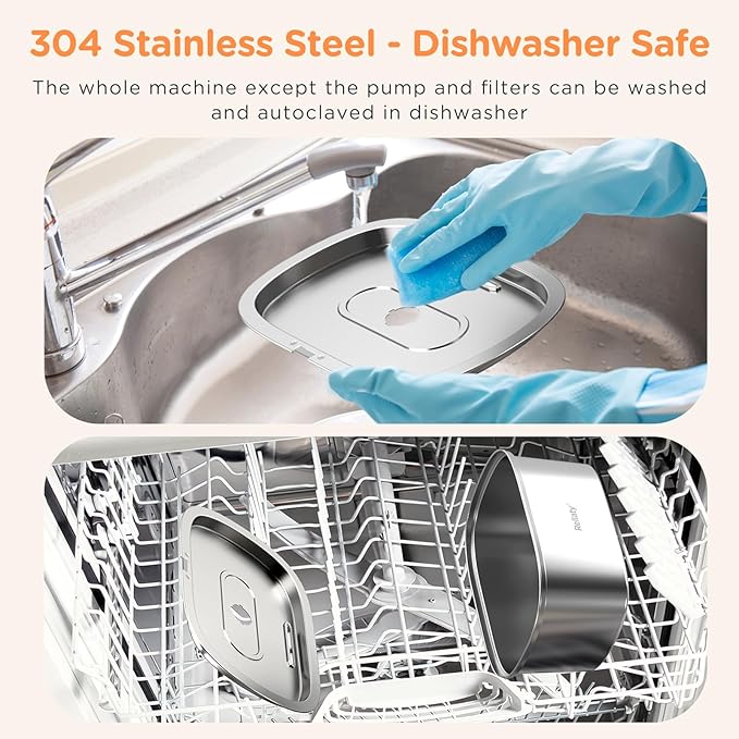 Cat Water Fountain Stainless Steel: 108oz/3.2L Pet Drinking Foundatin for Cats Indoor Automatic Dog Water Dispenser Bowl - Cat Feeding & Watering Supplies with 8 Replacement Filters