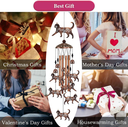 Outdoor Wind chimes Decor, Cats Wind Chimes for Home, Patio, Porch, Lawn, Indoor, Garden Cat Decoration, Mobile Cat Wind Catcher, Music Wind Bells, Memorial Gifts, Festival Gifts for Mom/Grandma/Woman