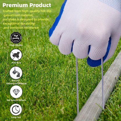 Galvanized U-Shaped Garden Stakes, 6 Inch 100 Pcs Landscape Staples, Ground Stakes, for Decoration Weed Barrier Fabric, Irrigation Tubing, Holding Fence, Tarpaulin (100, 6 INCH)