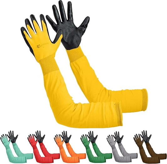 Gastody™ Long Sleeve Gardening Gloves Women and Men - Long Cuff Garden Gloves, Multipurpose Heavy Duty Outdoor and Indoor