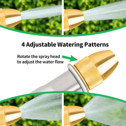 AUTOMAN Garden Hose Nozzle Sprayer - High Pressure 100% Metal Water Spray Nozzle With 4 Patterns - Heavy Duty for Watering Plants, Lawns, Washing Cars & Pets