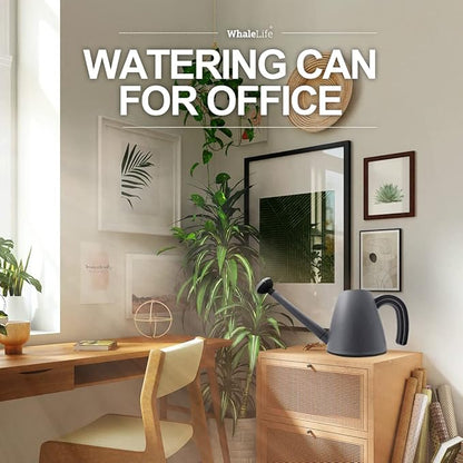 WhaleLife Indoor Watering Can for House Bonsai Plants (2.0L, Gray)