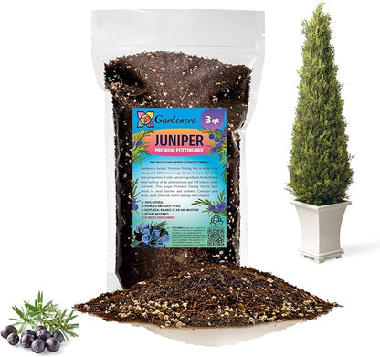 GARDENERA Premium Juniper Potting Soil Mix - Perfect Balance of Nutrients, Drainage, and Aeration for Healthy Juniper Trees - 3 Quart