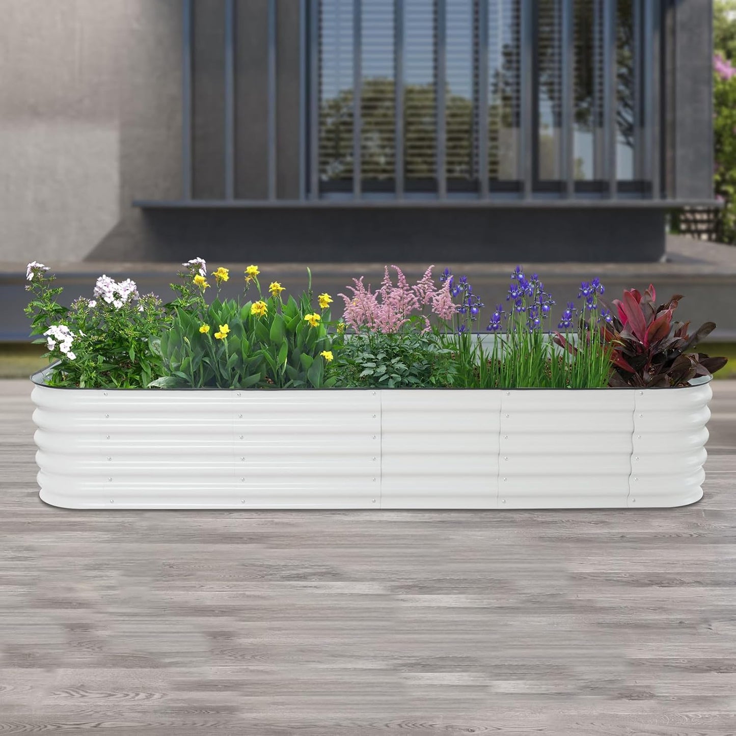 Galvanized Raised Garden Bed Kit, Large Oval Metal Deep Root Planter Box for Outdoor Gardening Planting Plants Vegetables Flower Herb (9.35ft)