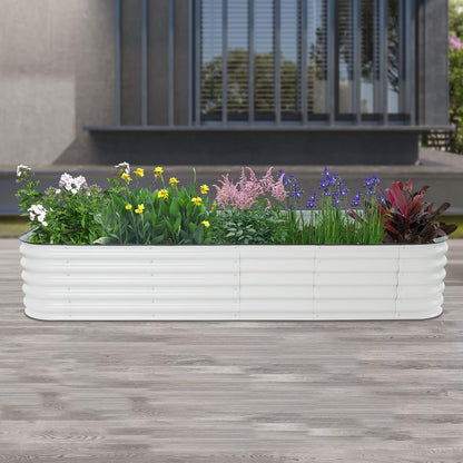 Galvanized Raised Garden Bed Kit, Large Oval Metal Deep Root Planter Box for Outdoor Gardening Planting Plants Vegetables Flower Herb (9.35ft)