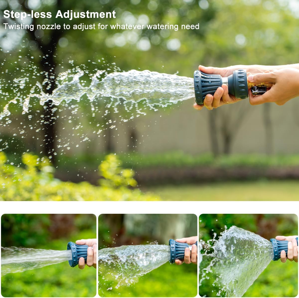 FANHAO Fireman Style Garden Hose Nozzle, Heavy Duty Metal Fire Water Nozzle, High Power Leak Proof Adjustable Hose Sprayer Nozzle for Garden Watering, Patio Cleaning, Car & Pets Washing