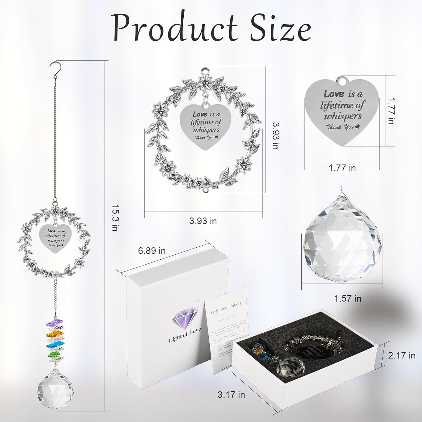 Memorial Gifts for Loss of Loved One,Clear Crystal Ball Grief Suncatcher,Rainbow Sympathy Bereavement Gifts,Idea for Loss of Mom Dad Baby Brother Friend Pet