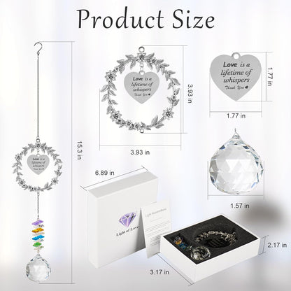 Memorial Gifts for Loss of Loved One,Clear Crystal Ball Grief Suncatcher,Rainbow Sympathy Bereavement Gifts,Idea for Loss of Mom Dad Baby Brother Friend Pet