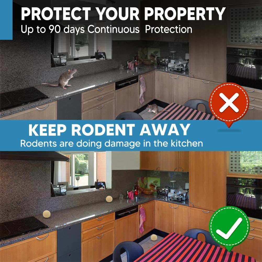 Rodent Repellent Indoor,Mouse Repellent,Mice Repellent Indoor,Rodent Away Repellant,Rat Repellent,Keeps Mice Away,Peppermint Oil Repel Mice from Nesting,Covers 50 sq. ft,Effective for 60-90 Days-4P