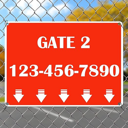 Custom Sign Outdoor 14x10 Inches Horizontal, Metal Gate Sign Personalized for Outside, Customized for Home, Office, Garage, Porch, Delivery Signage, .040 Aluminum, Rust Free, Waterproof(Color-border)