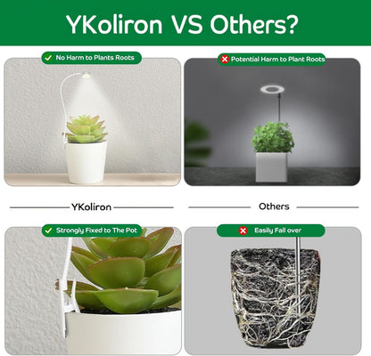 LED Grow Light for Indoor Plants, Full Spectrum Clip On Plant Growing Lamp, Plant Lamp with Adjustable Gooseneck and 10 Level Brightness Dimmable 3/9/12 hrs Auto On/Off Timer (1 Pack)