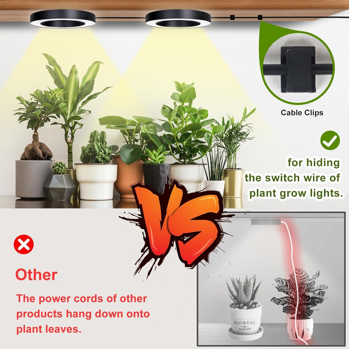 Full Spectrum Grow Light for Indoor Plants, 216 LEDs Halo Plant Light with Auto On/Off Timer (4/8/12H), 10-Level Brightness, 3 Lighting Modes, for Small Plants & Seedlings (Black, Tri Head)