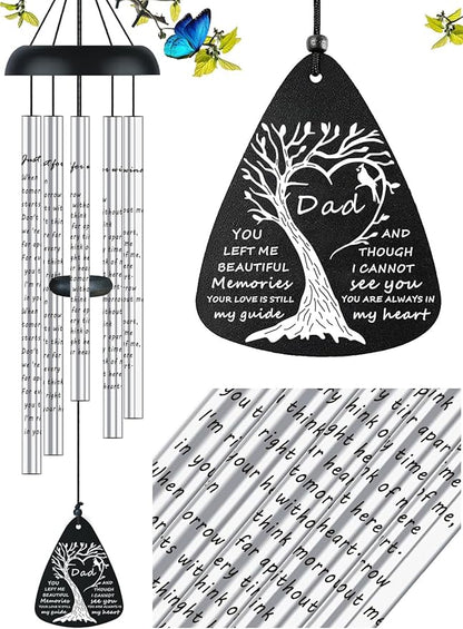 36'' Sympathy Memorial Wind Chimes for Loss of Father Sympathy Gift Remembrance Bereavement Memorial Gifts for Loss of Dad Father Loved One in Memory of Dad