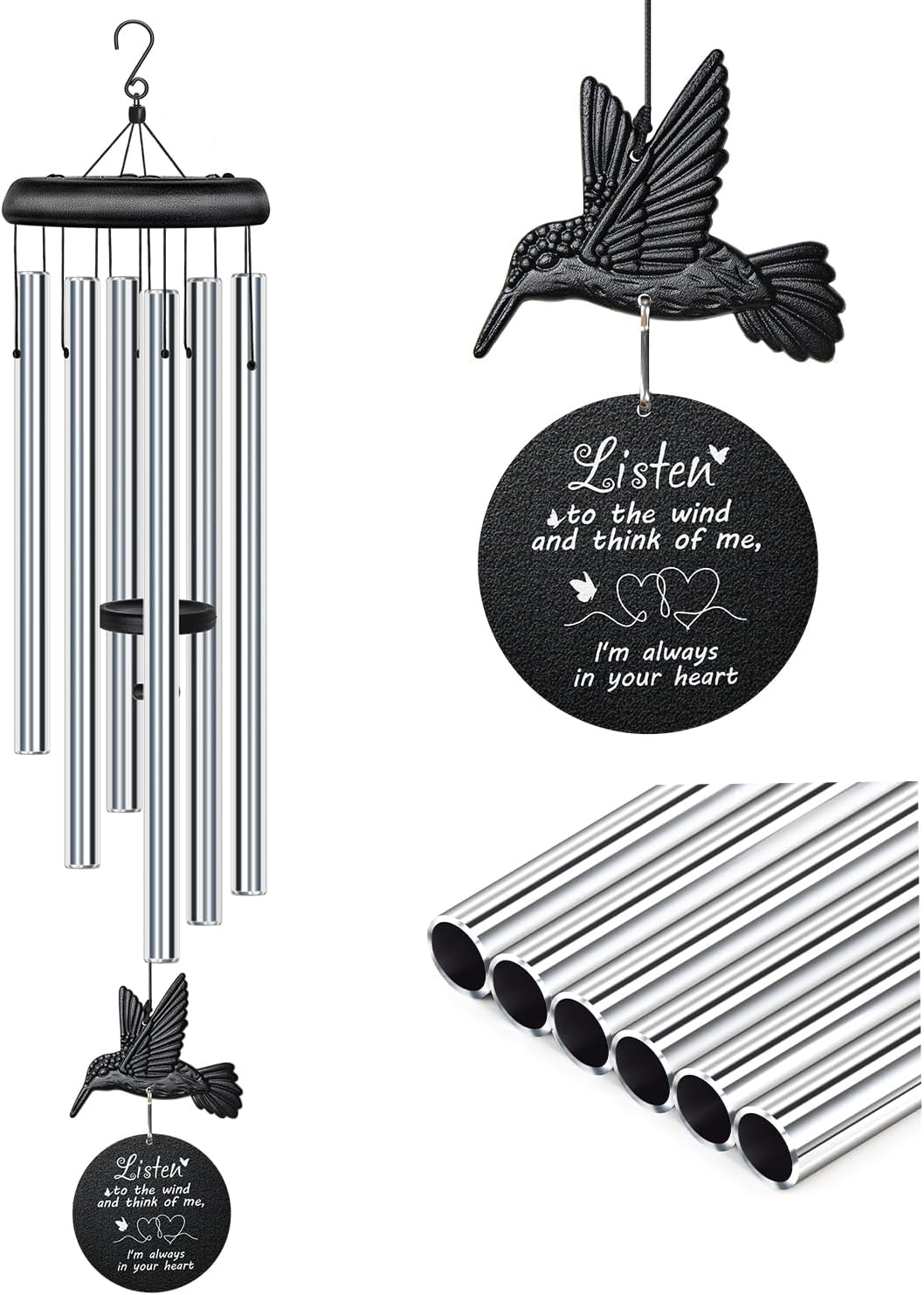 Sympathy Wind Chimes for Outside Deep Tone, Memorial for Loss of Loved One Prime, Bereavement Condolence Remembrance Funeral Gifts for Grieving Friends Loss of Mother Father