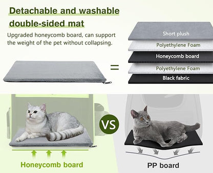 Pecute Pet Carrier Backpack, Cat Backpack Carrier, Expandable with Breathable Mesh for Small Dogs Cats Puppies, Dog Backpack Carrier for Hiking Travel Camping Outdoor, Hold Pets Up to 18 Lbs