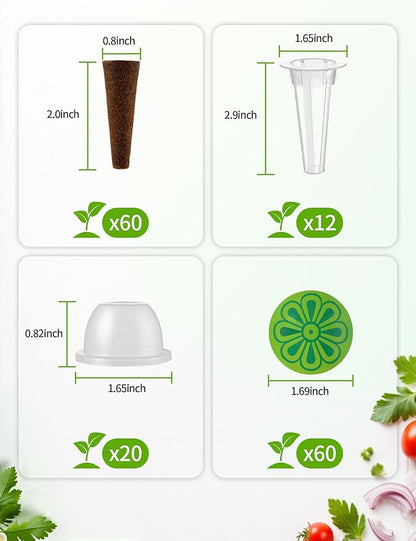 Hydroponics Growing System Pods, Compatible for Aerogarden Pods,Seed Herb Pods Kit 160Pcs, Indoor Herb Garden Starter Growing