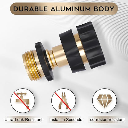 Dalmbox Garden Hose Quick Connector, 3/4" Male and Female Quick Release Garden Hose Connect Fittings With 6 Rubber Washers, 6 sets