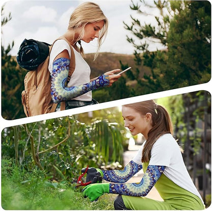 Gardening Sleeves Farm Sun Protection Arm Cooling Sleeves Thorn Proof Garden for Women Men with Thumb Hole