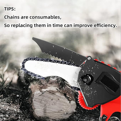 [4 Pieces] Mini Chainsaw Chain Fit 6 Inch Chainsaw Replacement for Wood Branch Cutting (37E Drive Links, 1/4"LP Pitch .043" Gauge, Bar length 6", Chain Length 9.4")