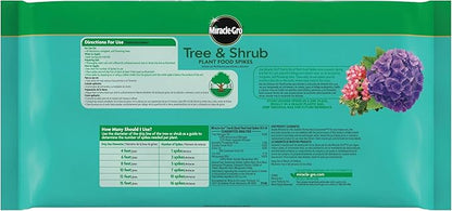 Miracle-Gro Tree and Shrub Plant Food Spikes, For Deciduous, Flowering and Evergreen Trees, 12 Spikes