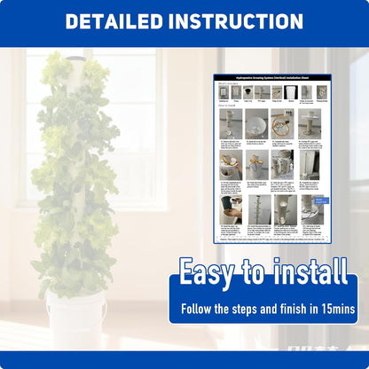 Hydroponics Grower, Vegetable Growing System for Home & Garden, Hidroponico Gardening Kit for Inddor (Vertical)