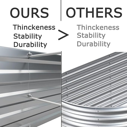 6x1.5x1ft(2 Pack) Galvanized Raised Garden Bed,Outdoor Planter Box Metal Patio Kit Planting Bed for Vegetables Flowers Herb,Silver