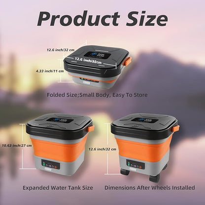 Cordless Pressure Washer w/3.5Gal Tank with Universal Wheel 6-in-1 Nozzle, Max 620PSI, 16.4FT Hose, 20000mAh Lithium Battery, Fold Portable Washer for Camping, Pet Cleaning,Watering The Flowers