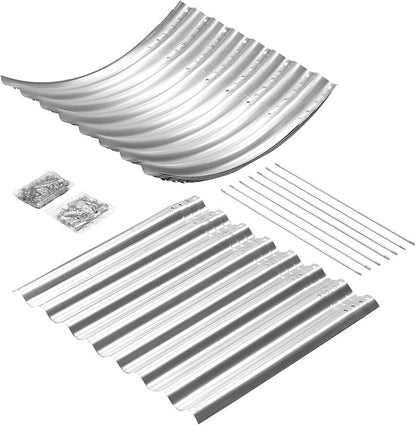 Land Guard 24“ Tall Galvanized Raised Garden Bed Kit, Galvanized Planter Garden Boxes Outdoor, Oval Large Metal Raised Garden Bed for Vegetables (Classic Silver, 4×2×2ft)