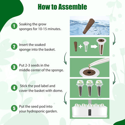 Sage Seed Pods for All Hydroponics Growing Systems, 12 Pods Herb Kit with 200+ Seeds of Sage, Grow Your Own Herb Garden at Home