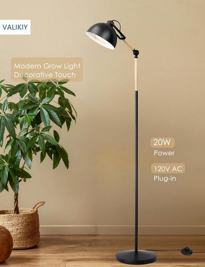 LED Grow Light for Indoor Plants, 20W Adjustable Standing Grow Lamp with Rotatable Head, Foot Switch & External Timer, Full Spectrum, Energy-Efficient & 97+ CRI for Thriving, Lush Growth.
