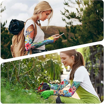 Gardening Sleeves Farm Sun Protection Arm Cooling Sleeves Thorn Proof Garden for Women Men with Thumb Hole
