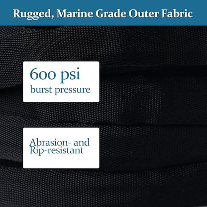 Garden Hose 50ft, Made of TPE(Not PVC), Ultra-Light & Flexible Water Hose with Solid Brass Fittings, Non-Shrinking, Easy to Storage, Drinking Water Safe Material, All-weather, Black, Newbox