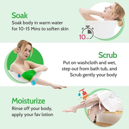 Modu Korean Exfoliating Mitts Small 6PCS (Green) – Exfoliating Gloves Body Scrubber Italy Towel Washcloth for Korean Spa at Home, Dead Skin Remover, 100% Vegan Viscose