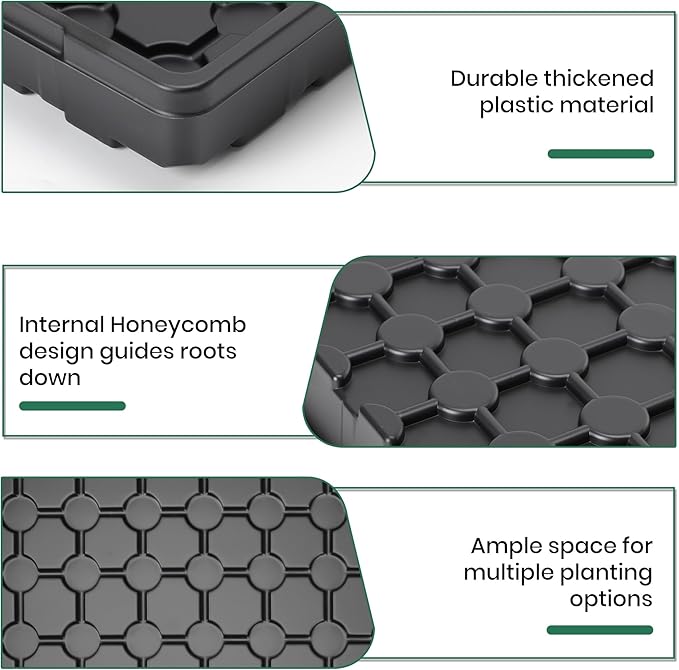 MIXC 10 Pack 1020 Seed Starter Trays, Extra Thick Heavy Duty Trays - No Holes, No Leak, Reusable Propagation Flats for Microgreens, Seedlings, Plant Germination, Fodder and Transplant