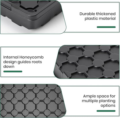 MIXC 10 Pack 1020 Seed Starter Trays, Extra Thick Heavy Duty Trays - No Holes, No Leak, Reusable Propagation Flats for Microgreens, Seedlings, Plant Germination, Fodder and Transplant
