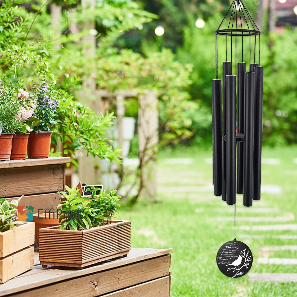 Personalized 36" Healing Memorial Wind Chimes for Outside, Bereavement Gift of Comfort for Loss of Mother, Father or Husband, A Soothing Remembrance for Your Garden and Patio