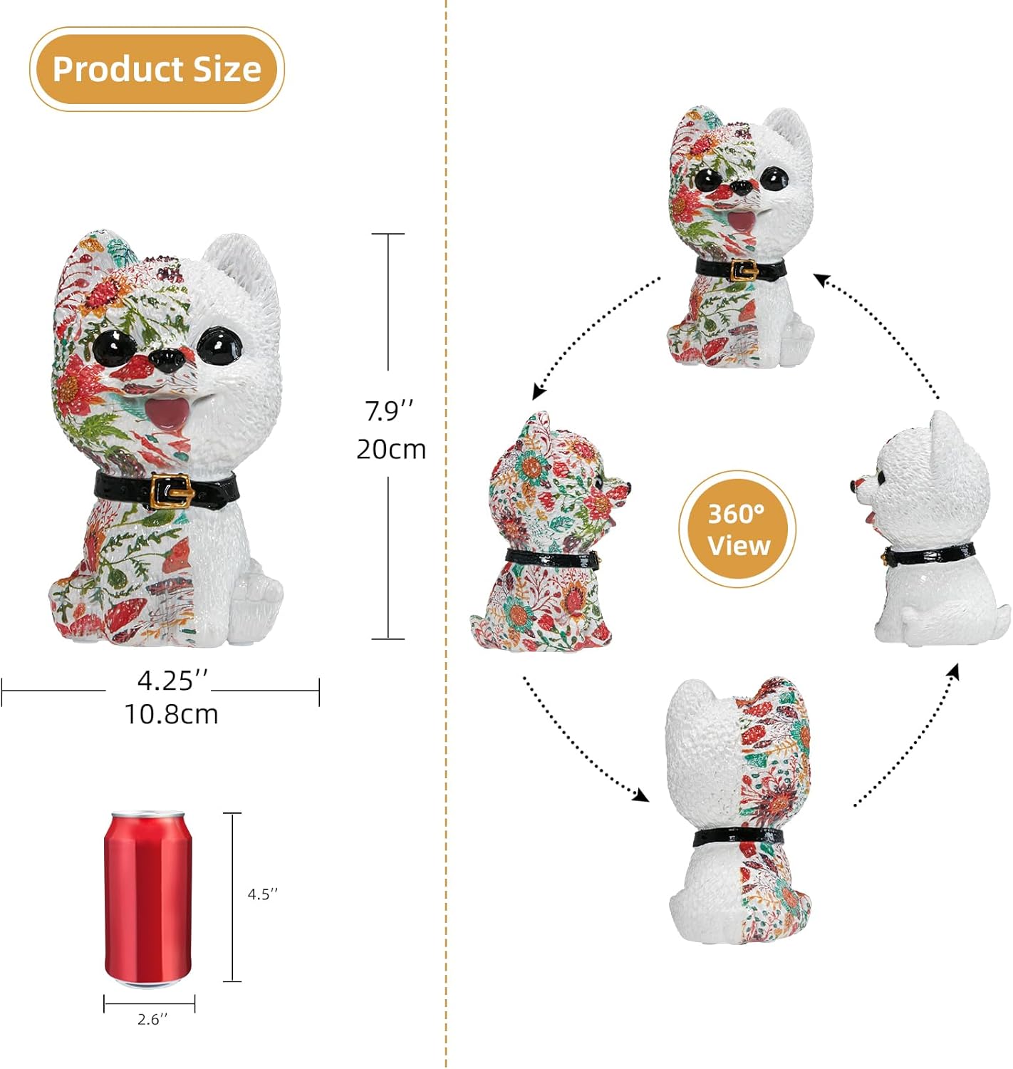 Outdoor Statues for Garden-Dog Outside Decor Clearance for Yard Art Lawn Ornaments Porch Patio Balcony Home House - Birthday Gifts for Grandma Mom Women (Pomeranian)