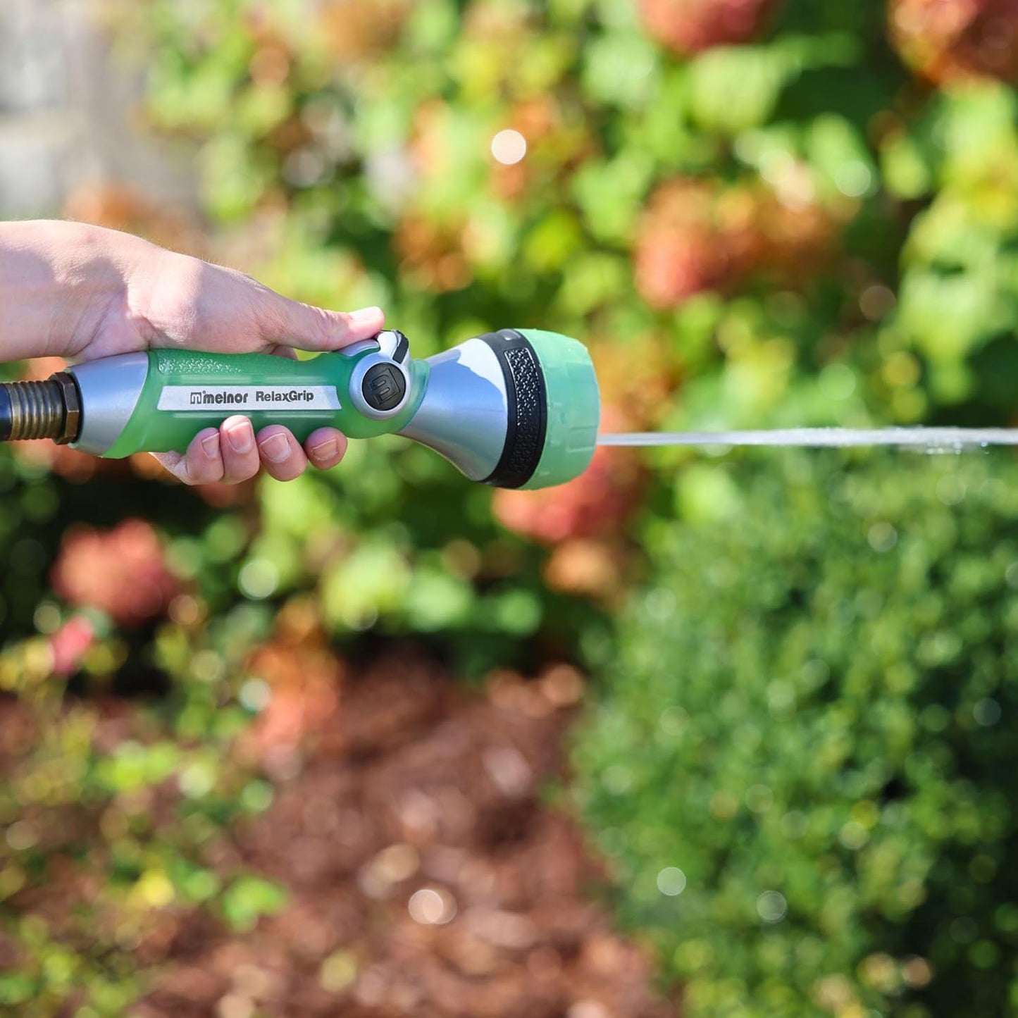 Melnor 65095-AMZ RelaxGrip Nozzle with QuickConnect Product Adapter Amazon Bundle, Metal 7-Pattern Twist