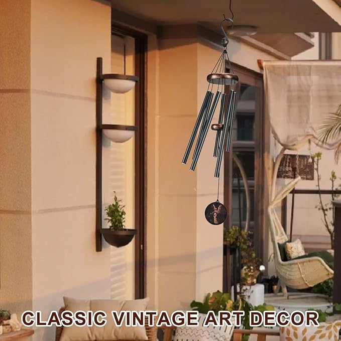 Wind Chimes for Outside, Vintage Angel Deep Tone Wind Chime Outdoor Clearance, Memorial/Festivals/Birthday Gift for Mom Dad Women Grandma, Home Garden Patio Decor (32" Angel)