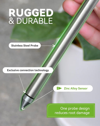 RAINPOINT Soil Moisture Meter for Plants - Accurate Plant Water Meter for Houseplants and Outdoor Plants,Gardening,Farming,No Batteries Needed(Green)