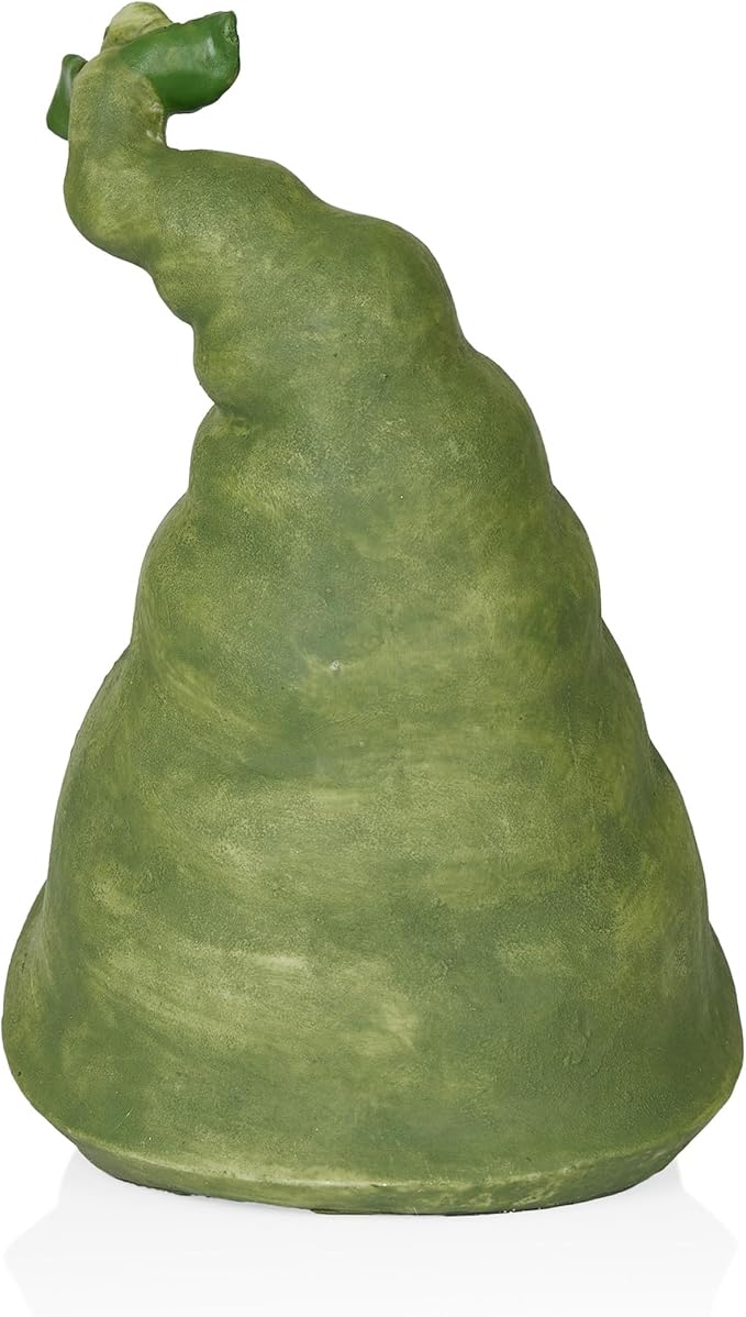 Alpine Corporation QWR1440 Outdoor Gnome Head with Rope Beard and Flower on Green Hat Garden Statue, 10" Tall