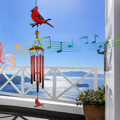 Hummingbird Wind Chimes Outdoor for Men/Women/Dad/Grandpa Birthday Gift Memorial Gift Metal Chimes Decor for, Home, Lawn, Porch, Patio, Garden Decor, Yard Decoration (Red Bird Station)