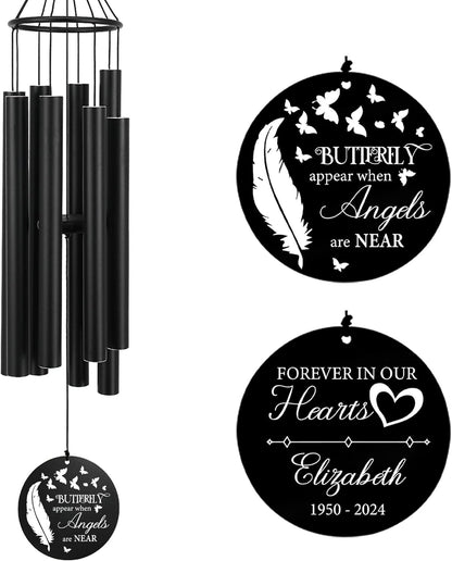 Personalized 36" Memorial Wind Chimes, Bereavement Gift to Honor a Loved One's Remembrance, Sympathy Gift for Loss of Mother Father Husband, for Outdoor Garden
