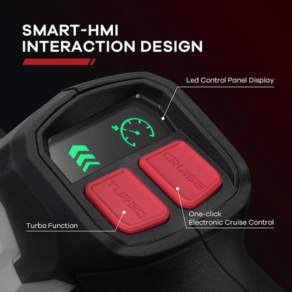 Enhulk 58V 730 CFM Leaf Blower, Brushless Motor, Cruise Control, Turbo Variable-Speeds, CoolBlast Tech, 2.5AH Battery and Charger Included