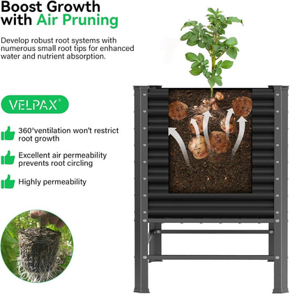 Galvanized Raised Garden Bed with Legs,48×24×37in Large Metal Elevated Raised Planter Box ,Raised Garden Bed,900lb Capacity with Drainage Holes for Vegetables Lawn Green Flowers, Fruits, Terrace