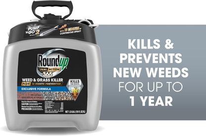 Roundup Dual Action 365 Weed & Grass Killer Plus 12 Month Preventer with Pump 'N Go 2 Sprayer, 1.33 gal.