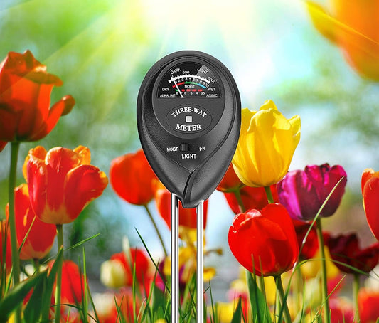 Soil Tester, Plant Meter, Light Tester, 3-in-1 Function Soil Testing Kit for Gardening, Farming, Lawn Care, Indoor and Outdoor Use